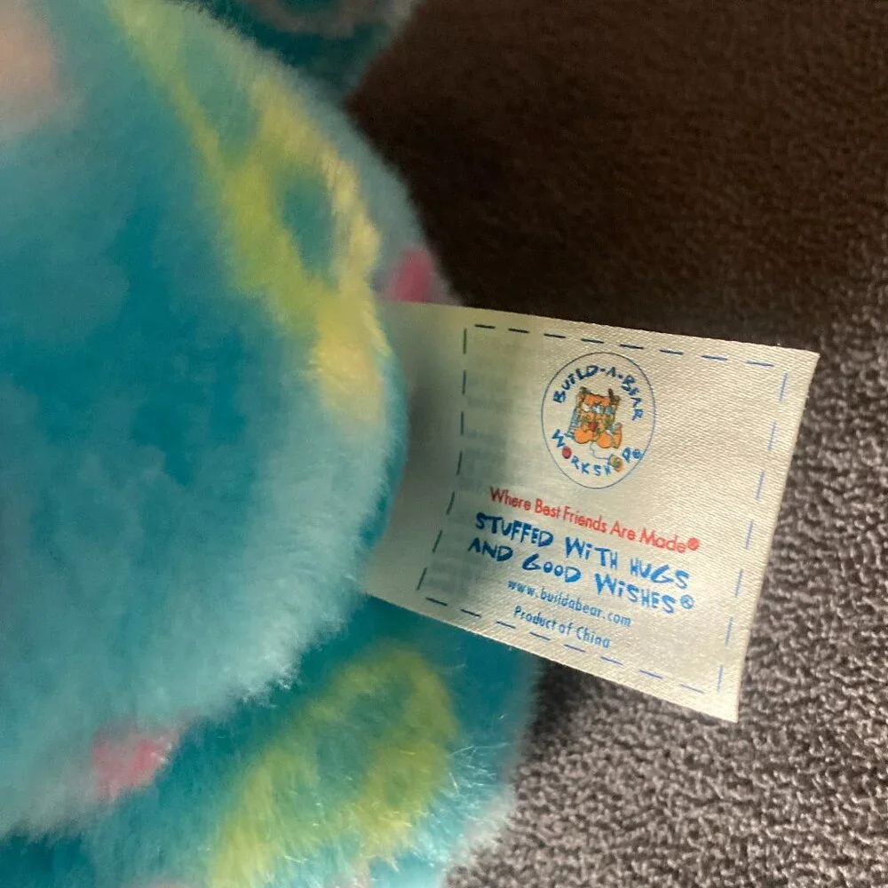Build A Bear 14” Light Blue Peace Sign Bear Plush